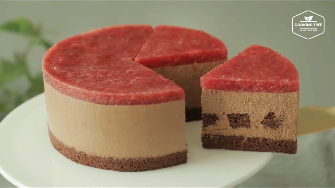 Gâteau au fromage aux fraises et au chocolat