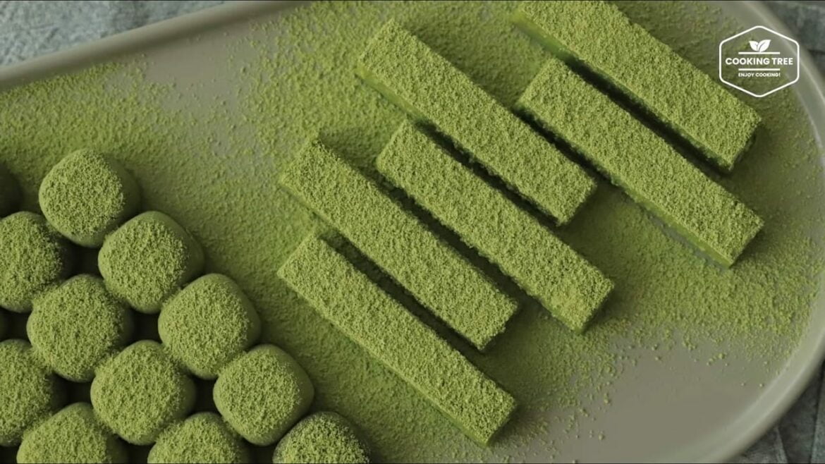 Pavé de Thé Vert & Truffes au Chocolat au Lait Condensé