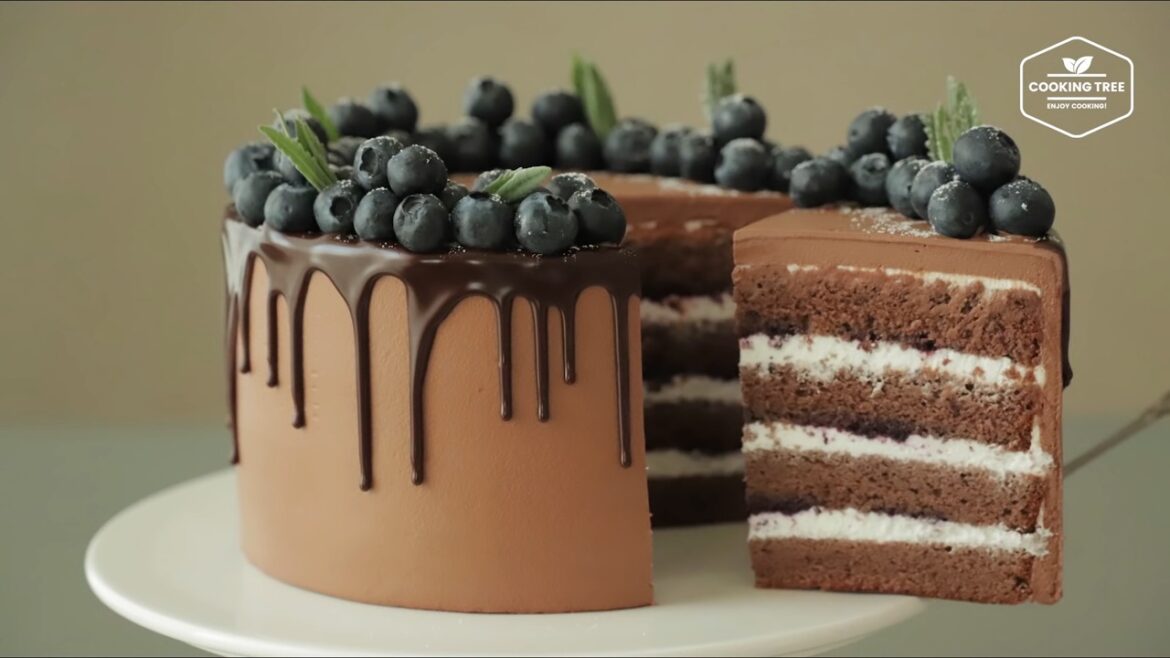 Gâteau au chocolat et aux bleuets