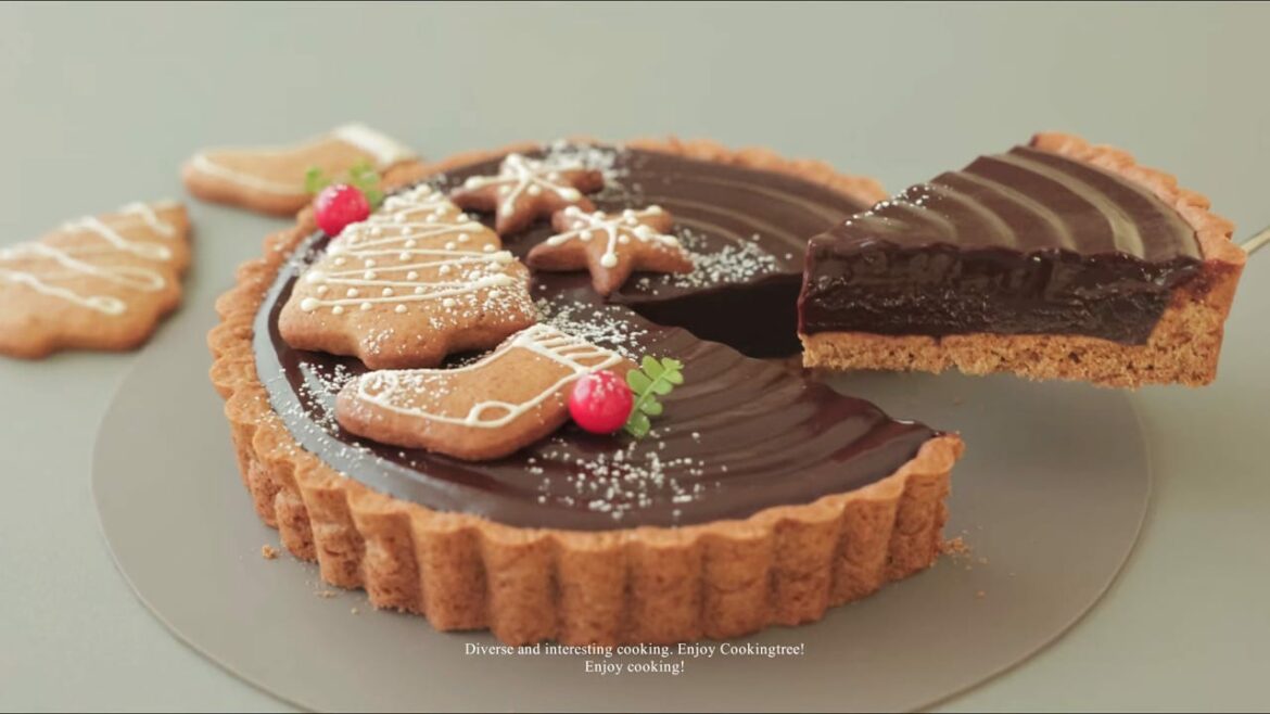 Tarte au chocolat de Noël au pain d'épice