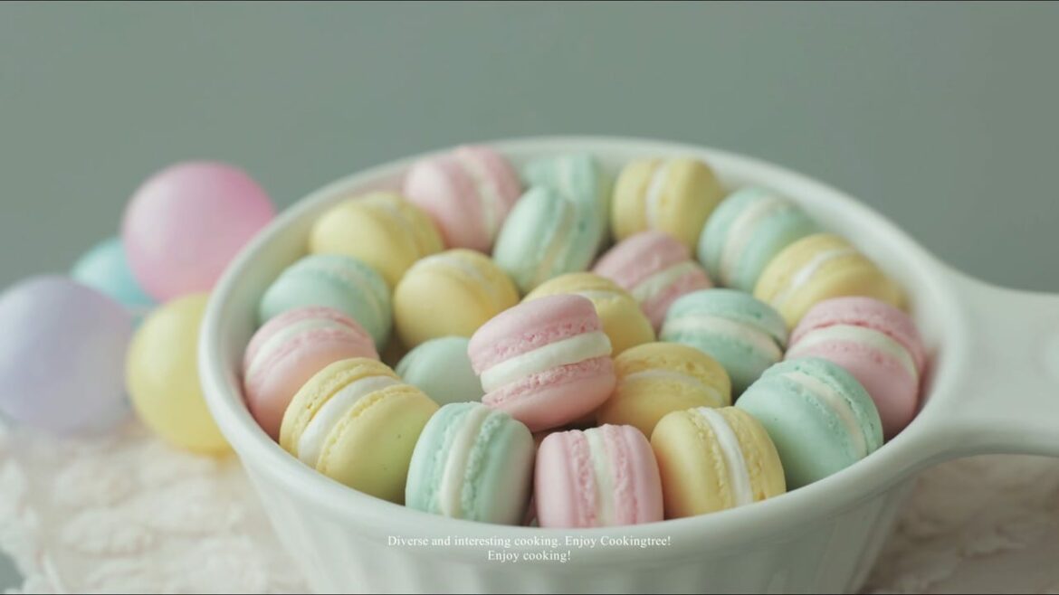 Mini macarons au yaourt pastel