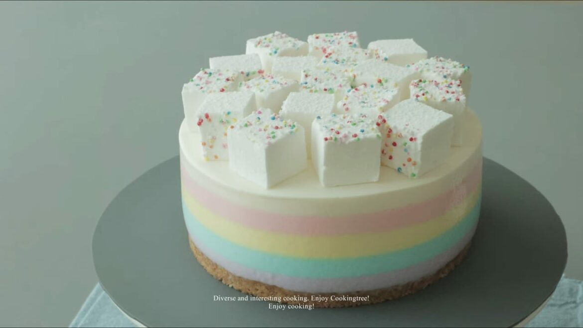 Gâteau au fromage pastel à la guimauve