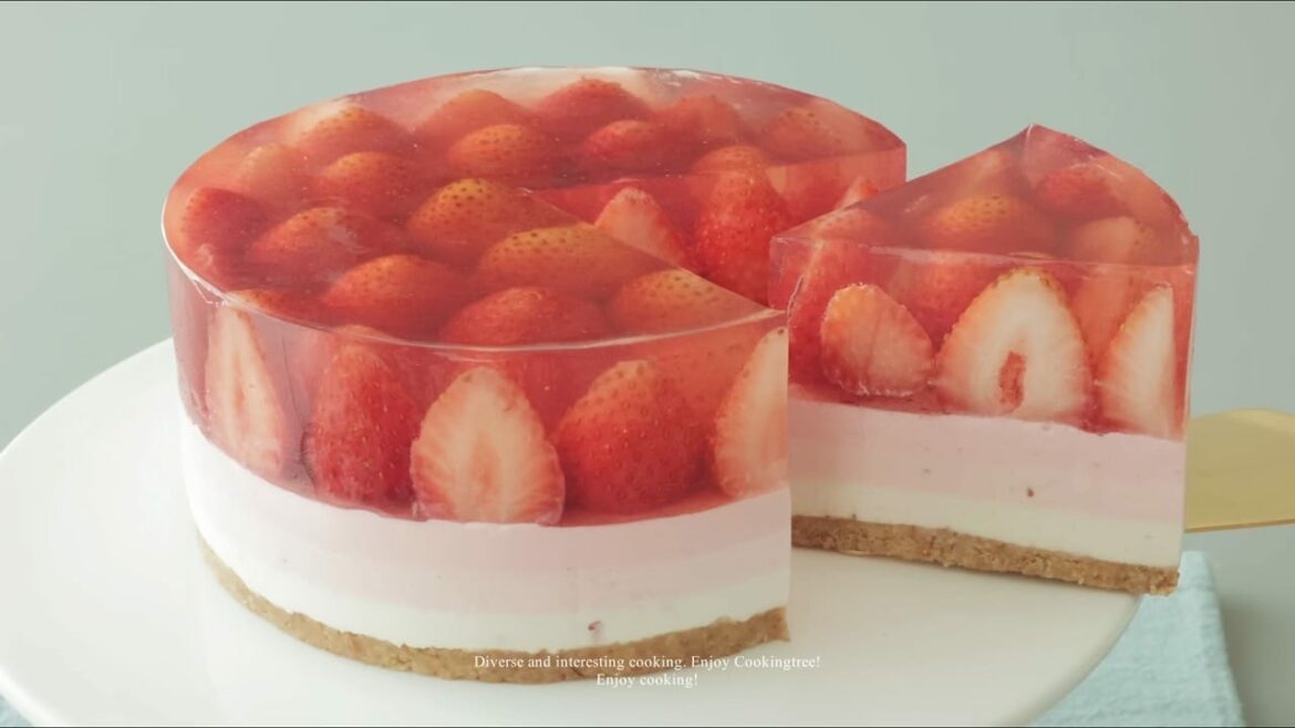 Gâteau au fromage à la gelée de fraises