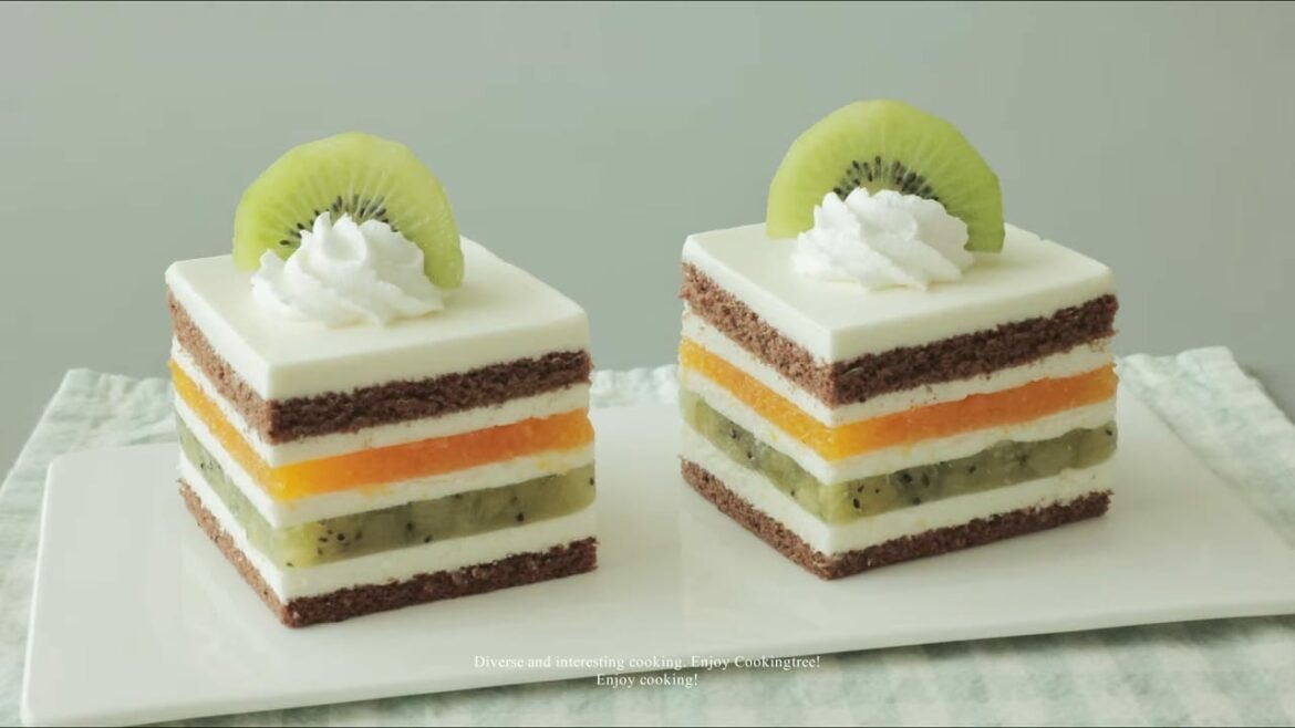 Gâteau au fromage à l'orange et au kiwi