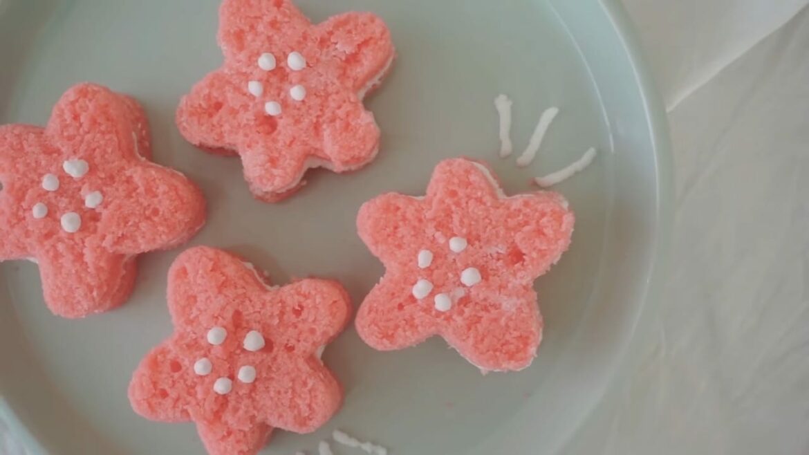 Gâteau velours rose fleur de cerisier