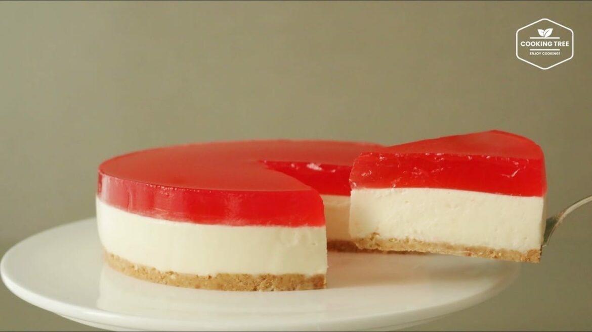 Gâteau mousse au fromage à la crème et à la fraise