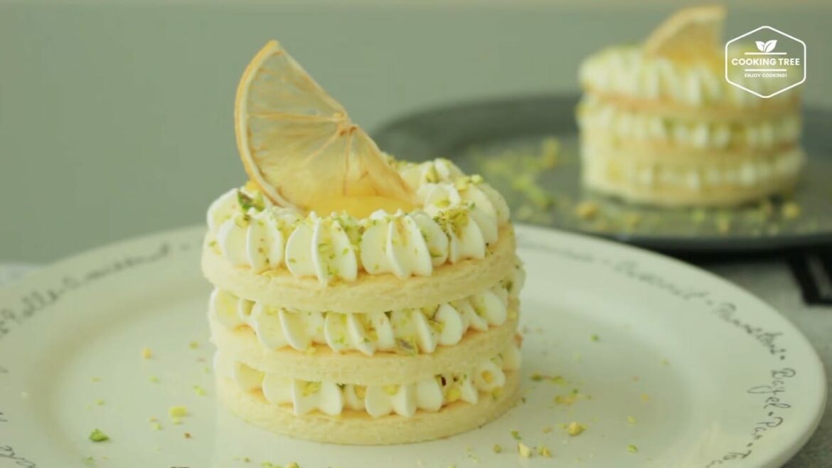 Lemon curd pistache Mille-feuille