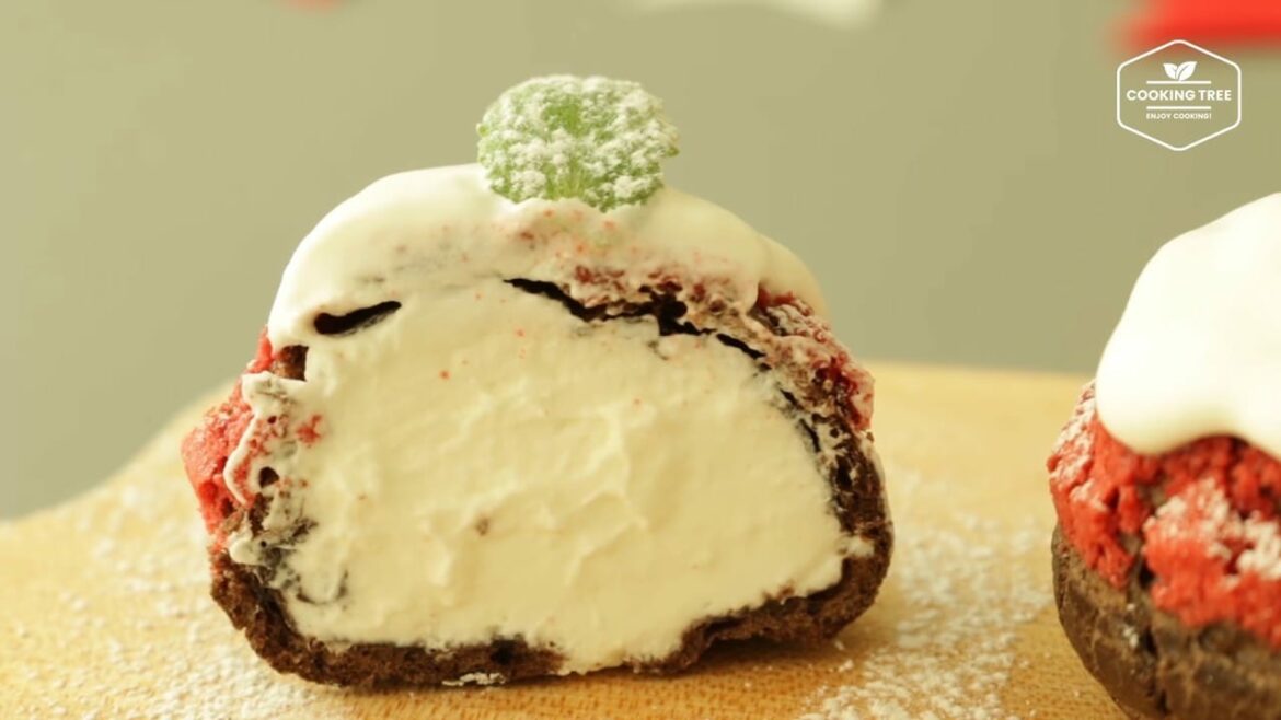 Choux à la crème de Noël aux biscuits au chocolat