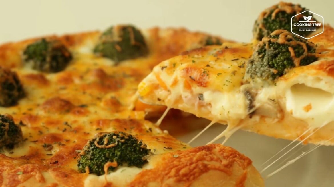 Pizza à croûte farcie au fromage