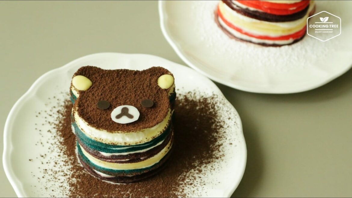 Gâteau aux crêpes Rilakkuma et Hello Kitty