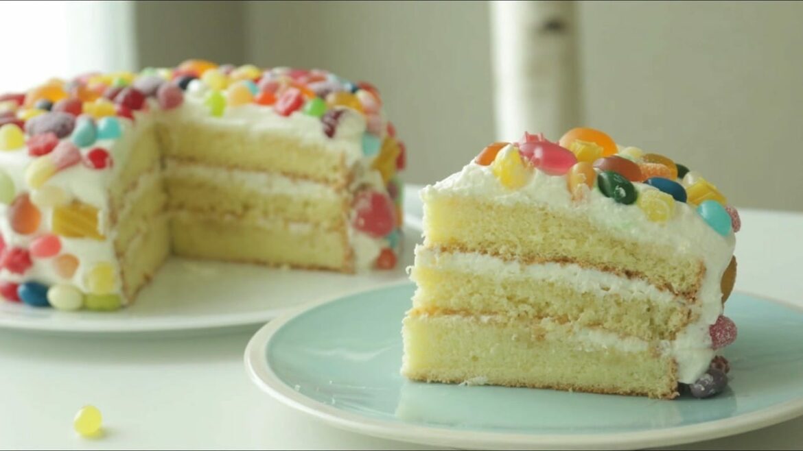 Gâteau à la gelée colorée