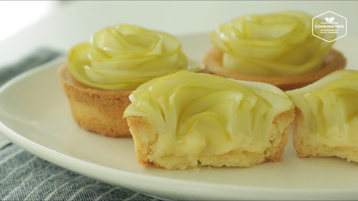 Tarte aux pommes vertes roses