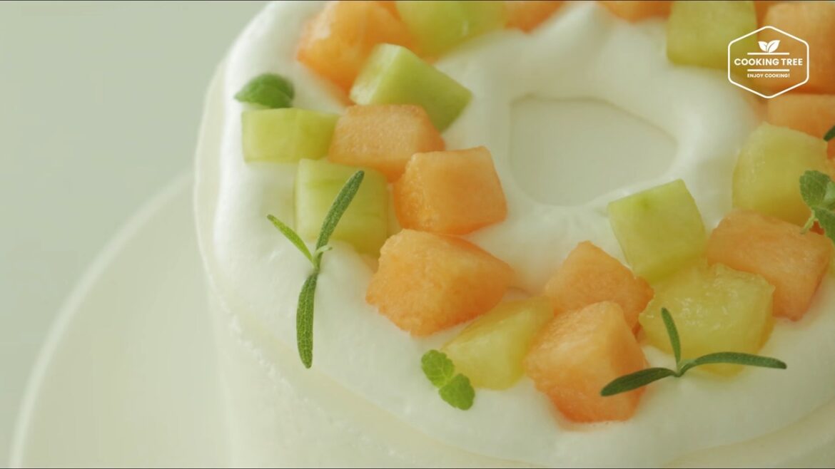Gâteau au melon vert et rouge