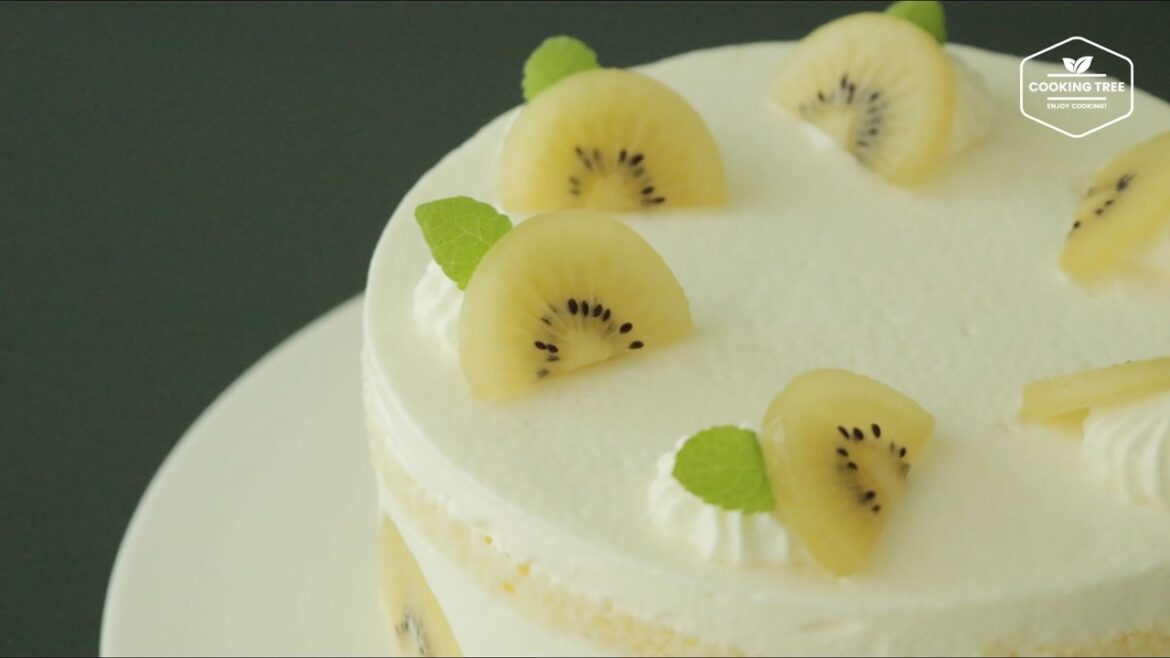 Gâteau au kiwi doré