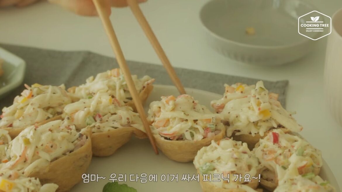 Boulette de riz au tofu frit à la chair de crabe