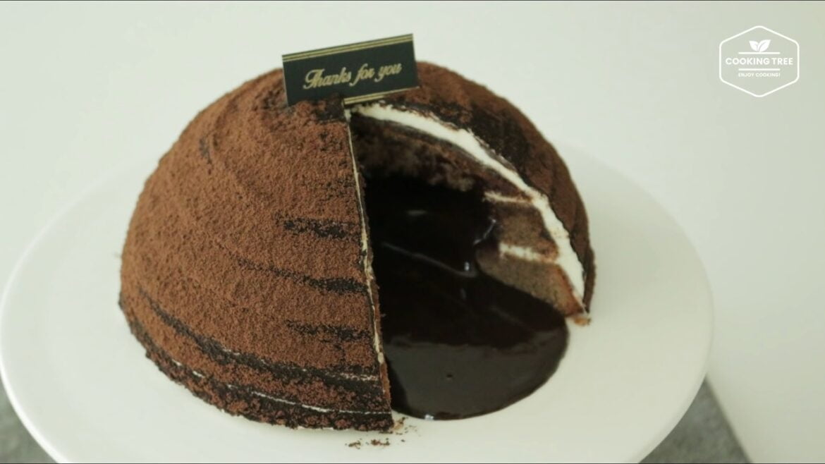 Gâteau dôme de ganache au tiramisu