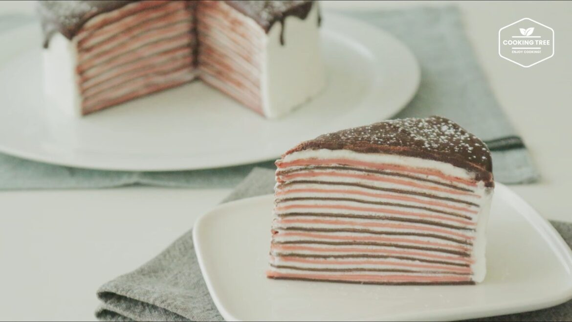 Gâteau crêpe aux fraises au chocolat