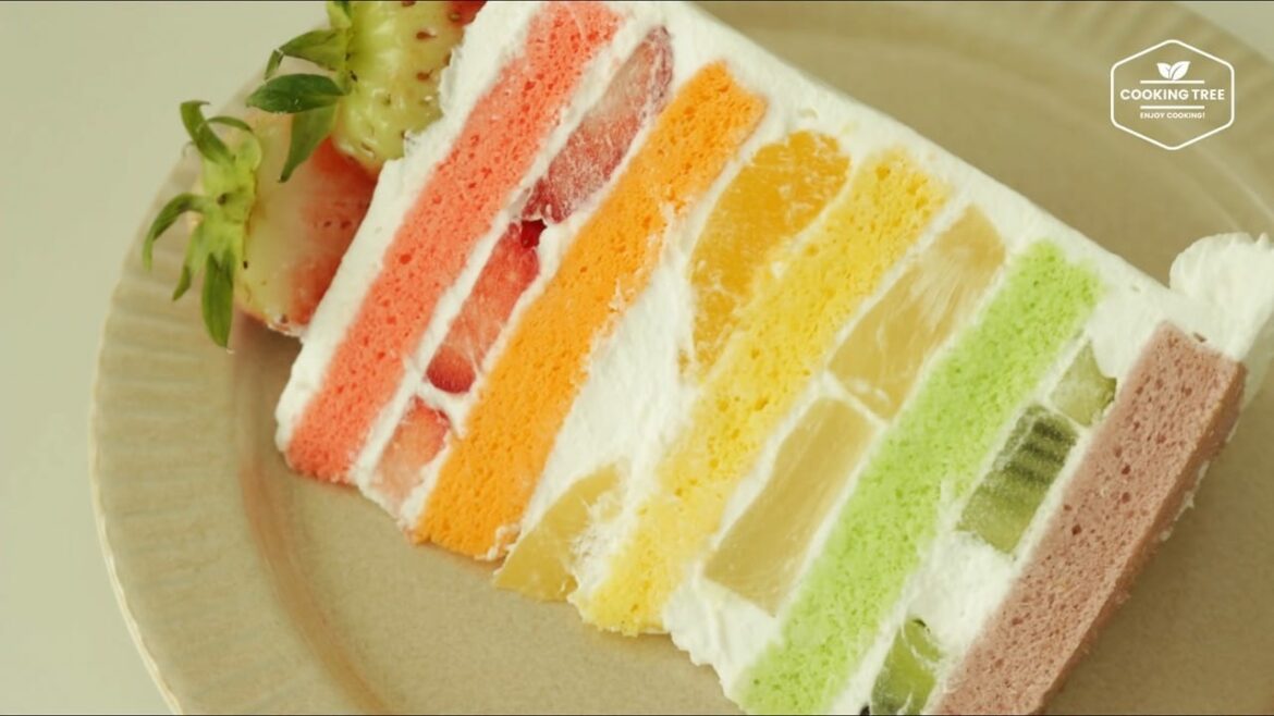 Gâteau aux fruits arc-en-ciel