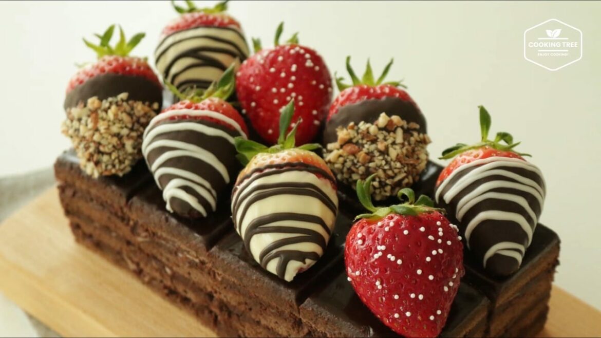 Gâteau de ganache au chocolat aux fraises