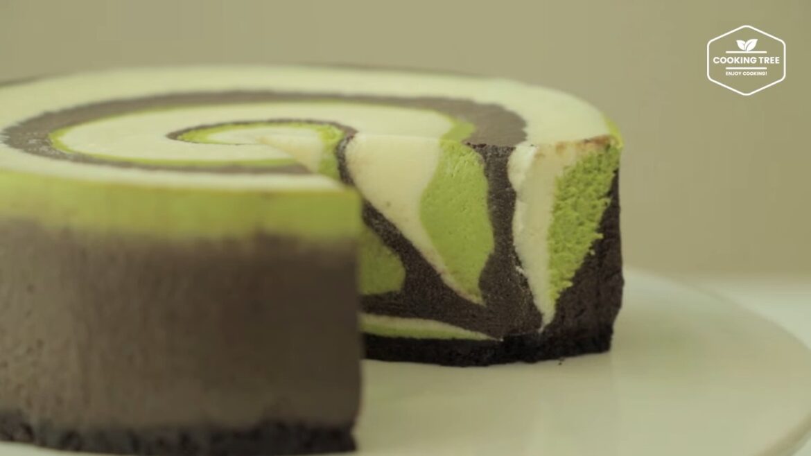Cheesecake zèbre vanille-chocolat matcha
