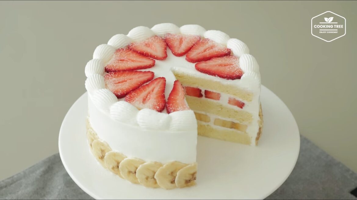 Gâteau aux fraises et à la banane