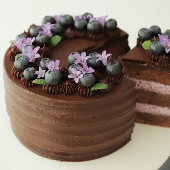 Gâteau Ganache Aux Myrtilles