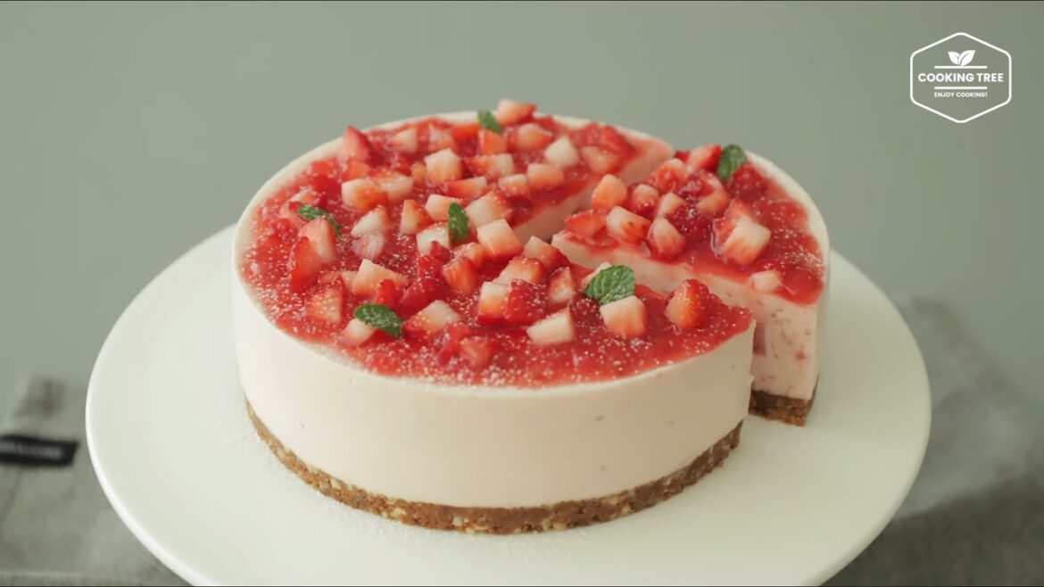 Gâteau mousse aux fraises sans cuisson