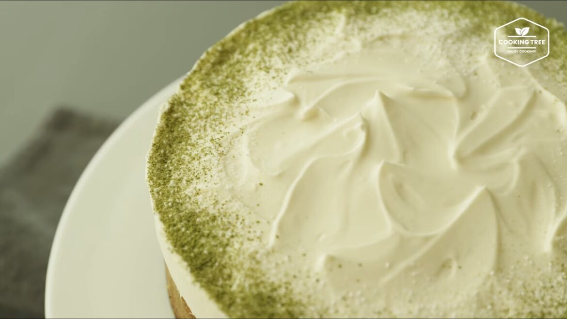 Gâteau au fromage matcha cuit au four