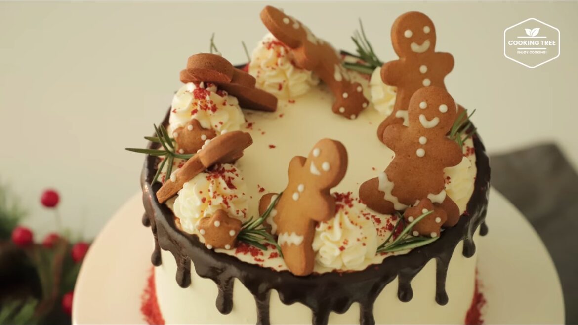 Gâteau de Noël en velours rouge