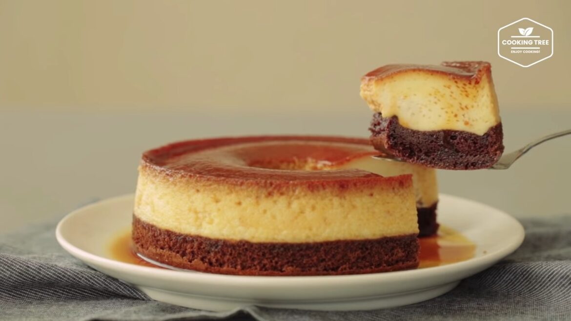 Gâteau au pouding à la crème au caramel
