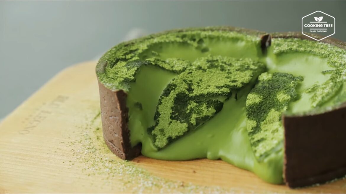 Tarte au fromage de lave au thé vert