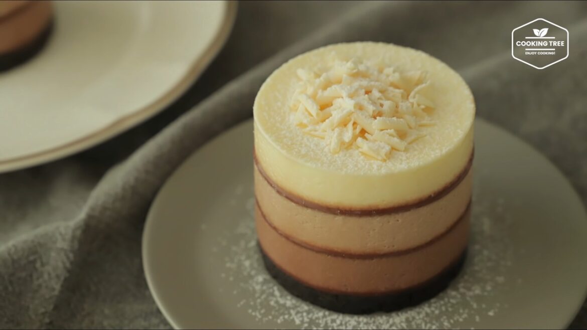 Gâteau mousse aux trois chocolats