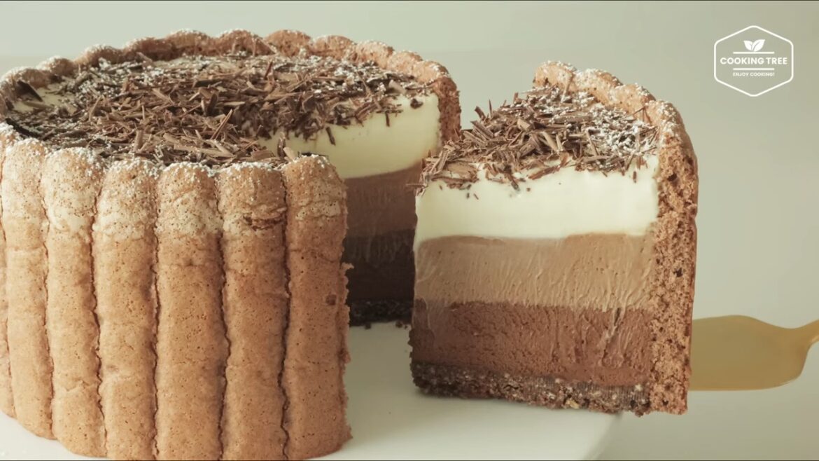 Gâteau Charlotte aux trois chocolats