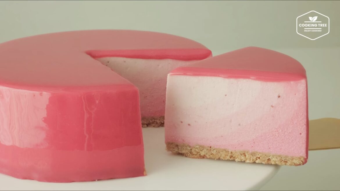 Cheesecake aux fraises ombré sans cuisson