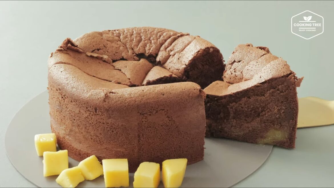 Gâteau au chocolat et à la mangue