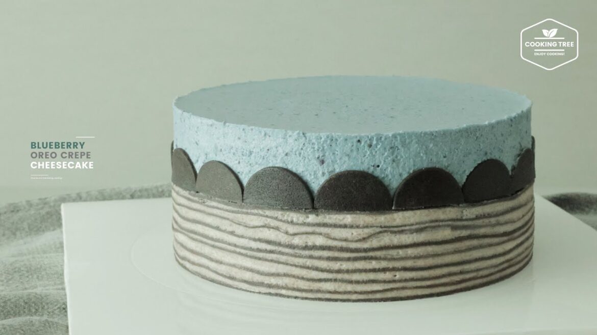 Gâteau au fromage et crêpes aux bleuets et aux Oreo