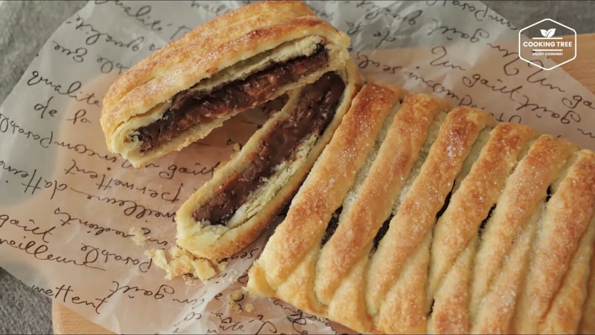 Tresse de tarte feuilletée au chocolat