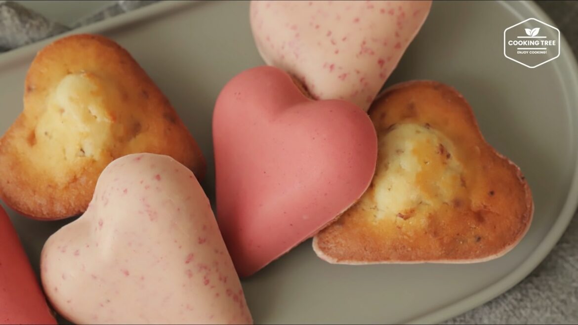 Madeleine au lait concentré aux fraises