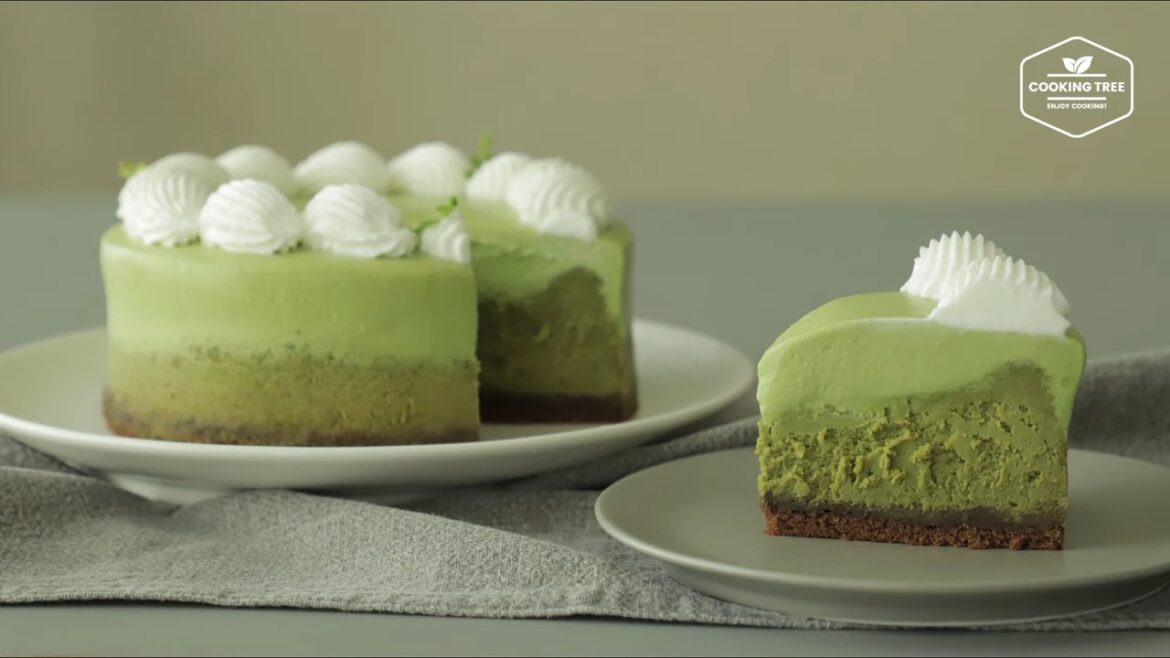 Cheesecake au thé vert (matcha) cuit au four