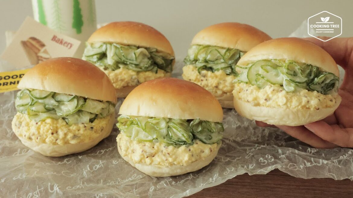 Sandwich mayonnaise aux œufs et au concombre