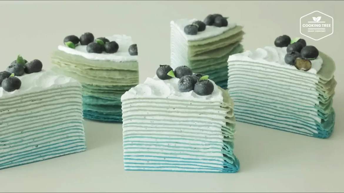 Gâteau aux crêpes aux bleuets