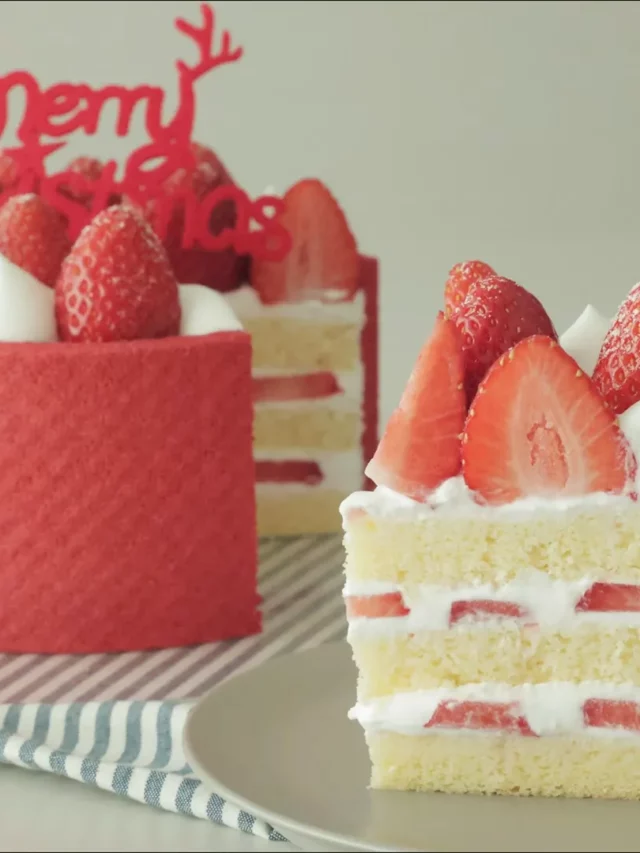 Gâteau aux fraises pour Noël
